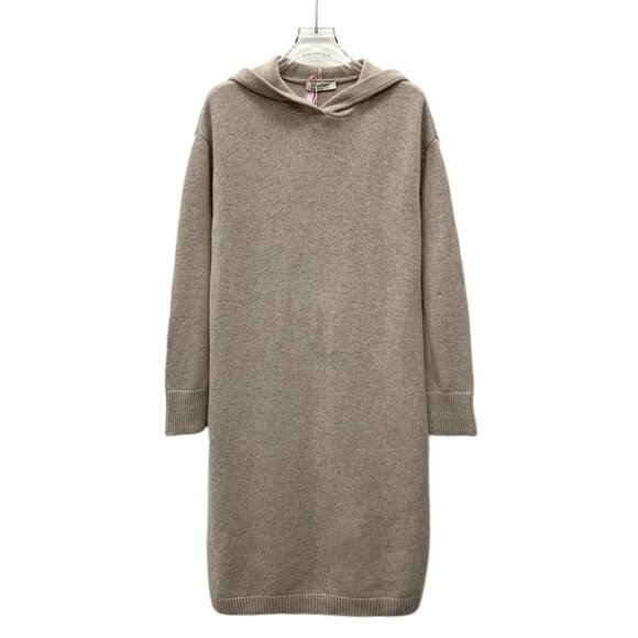 MaxMara Womens XS Brown Wool & Cashmere Hooded Long-Sleeved Knitted Dress - Picture 1 of 8